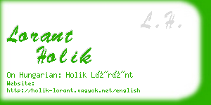 lorant holik business card